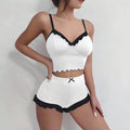 The Serenity Satin Set | Short-Sleeve Classic Sleepwear Main Front View