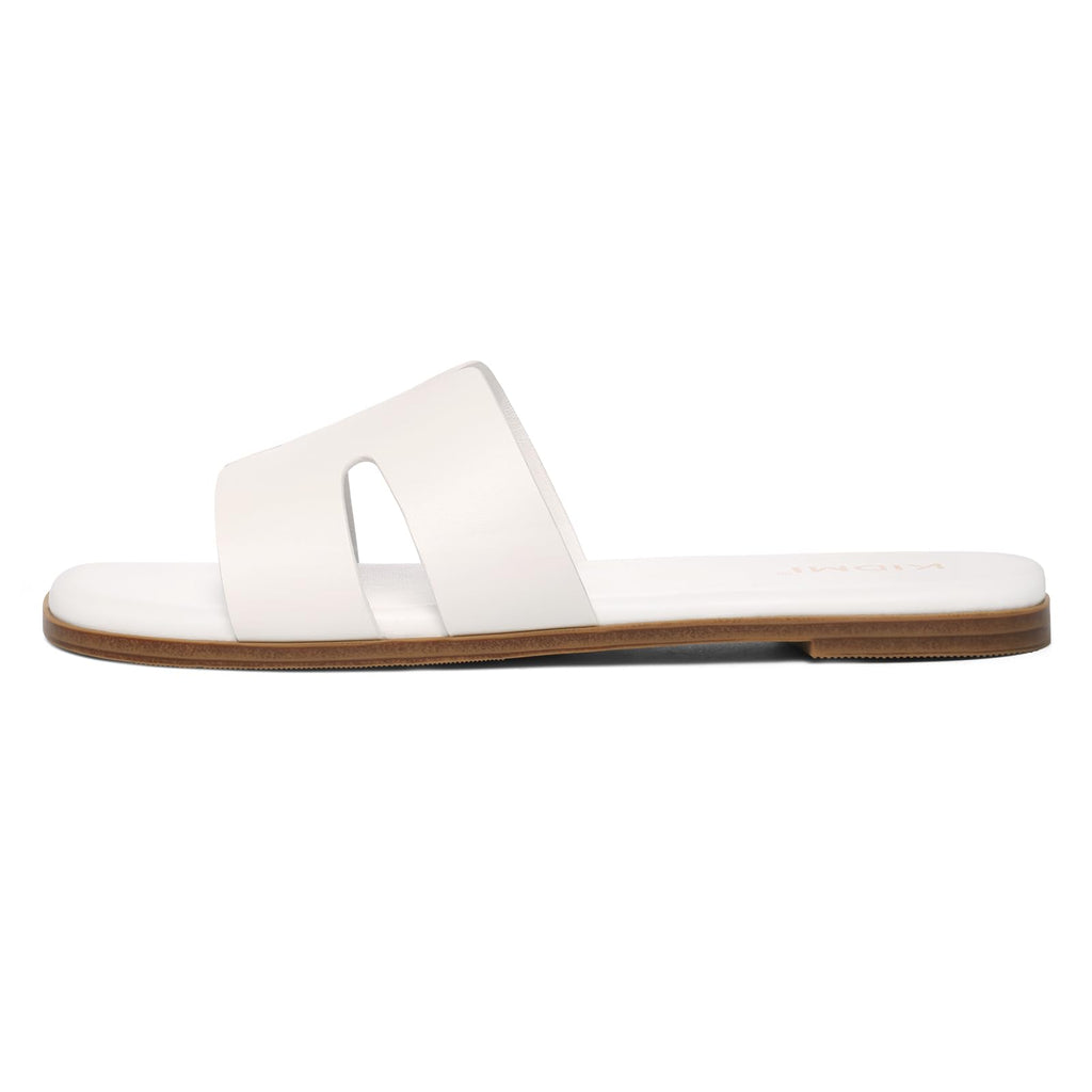 KIDMI Women's Dressy Flat Sandals, Comfortable Slip On Summer Slides, Fashion Open Toe Casual Sandals