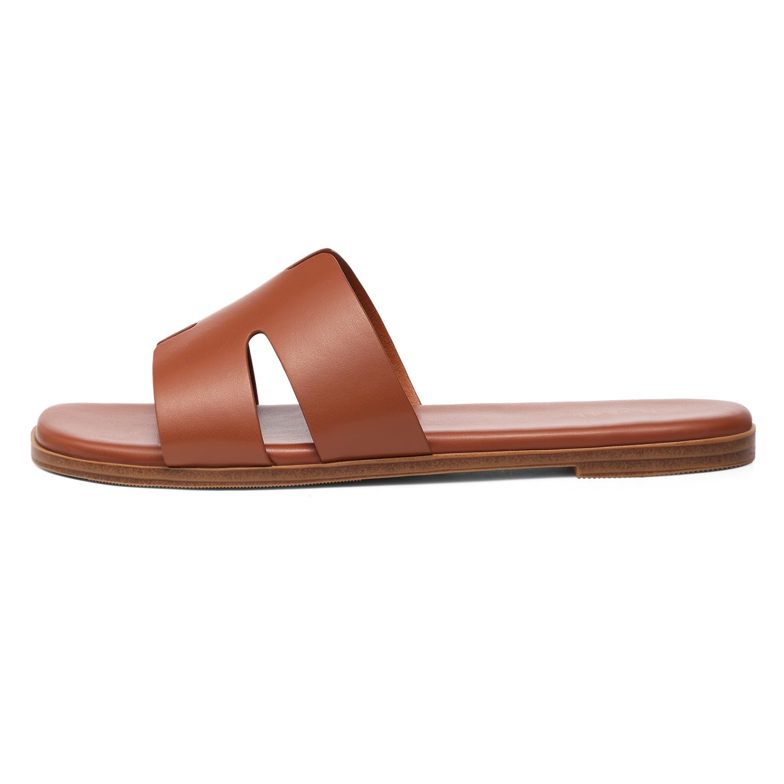 KIDMI Women's Dressy Flat Sandals, Comfortable Slip On Summer Slides, Fashion Open Toe Casual Sandals