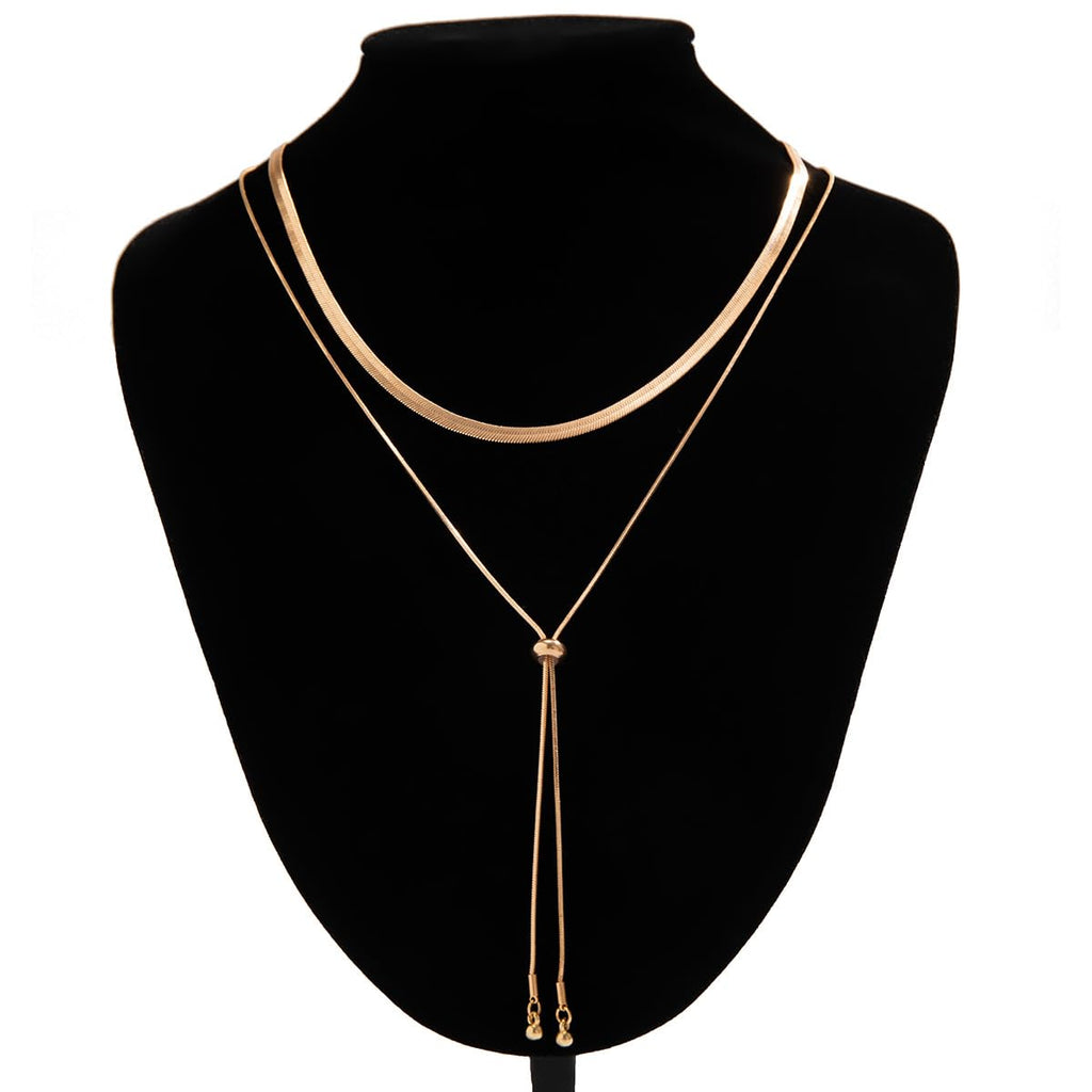 GIGB PBDK Chunky Gold Choker Necklace for Women,Trendy Silver Statement Necklace Long Snake Chain Drop Necklace,Charm Prom Body Jewelry Accessories Gifts