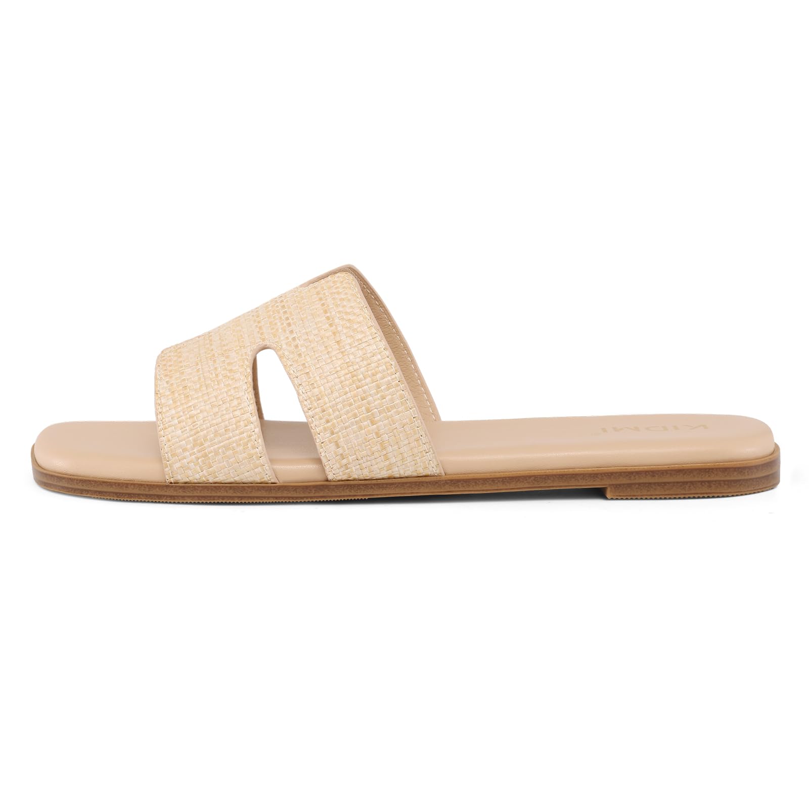 KIDMI Women's Dressy Flat Sandals, Comfortable Slip On Summer Slides, Fashion Open Toe Casual Sandals