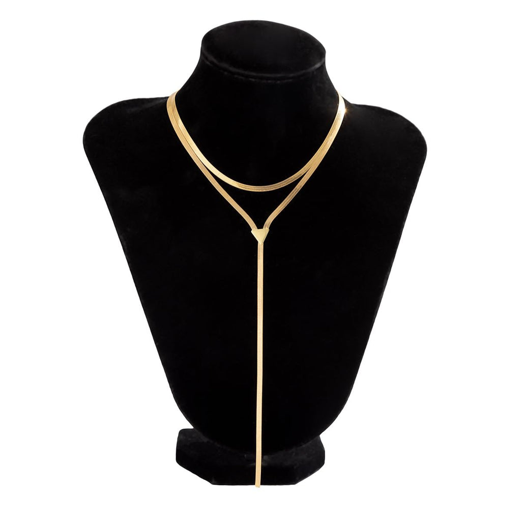 GIGB PBDK Chunky Gold Choker Necklace for Women,Trendy Silver Statement Necklace Long Snake Chain Drop Necklace,Charm Prom Body Jewelry Accessories Gifts
