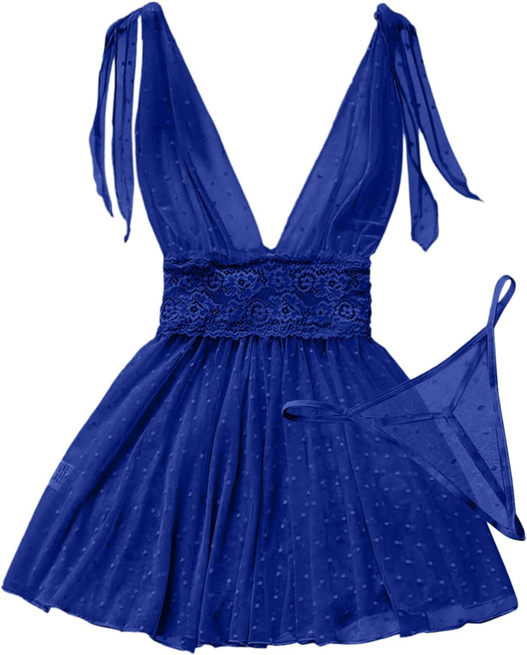 The Sultry Allure | Exotic Mesh Babydoll Scalloped Hemline Close-up

