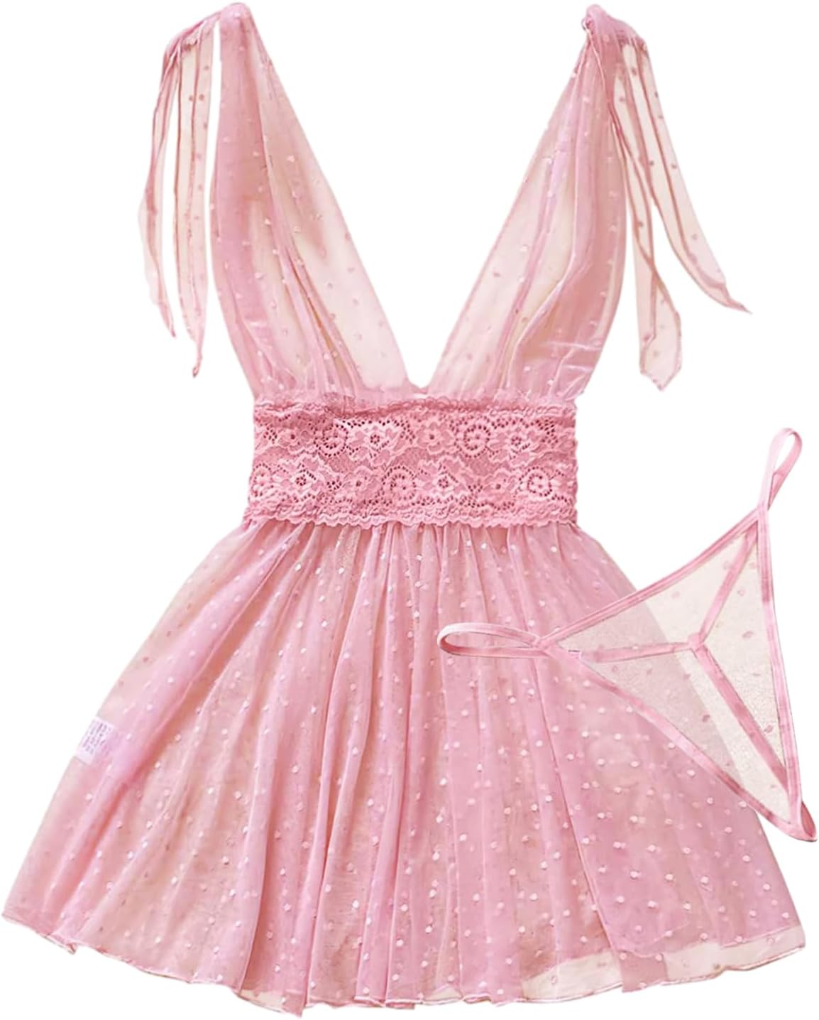 The Sultry Allure | Exotic Mesh Babydoll Close-up of Hardware and Adjustment Sliders

