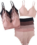 The Second Skin Collection | 5-Pack Seamless Bralette & Brief Set Full 5-Pack Assortment View
