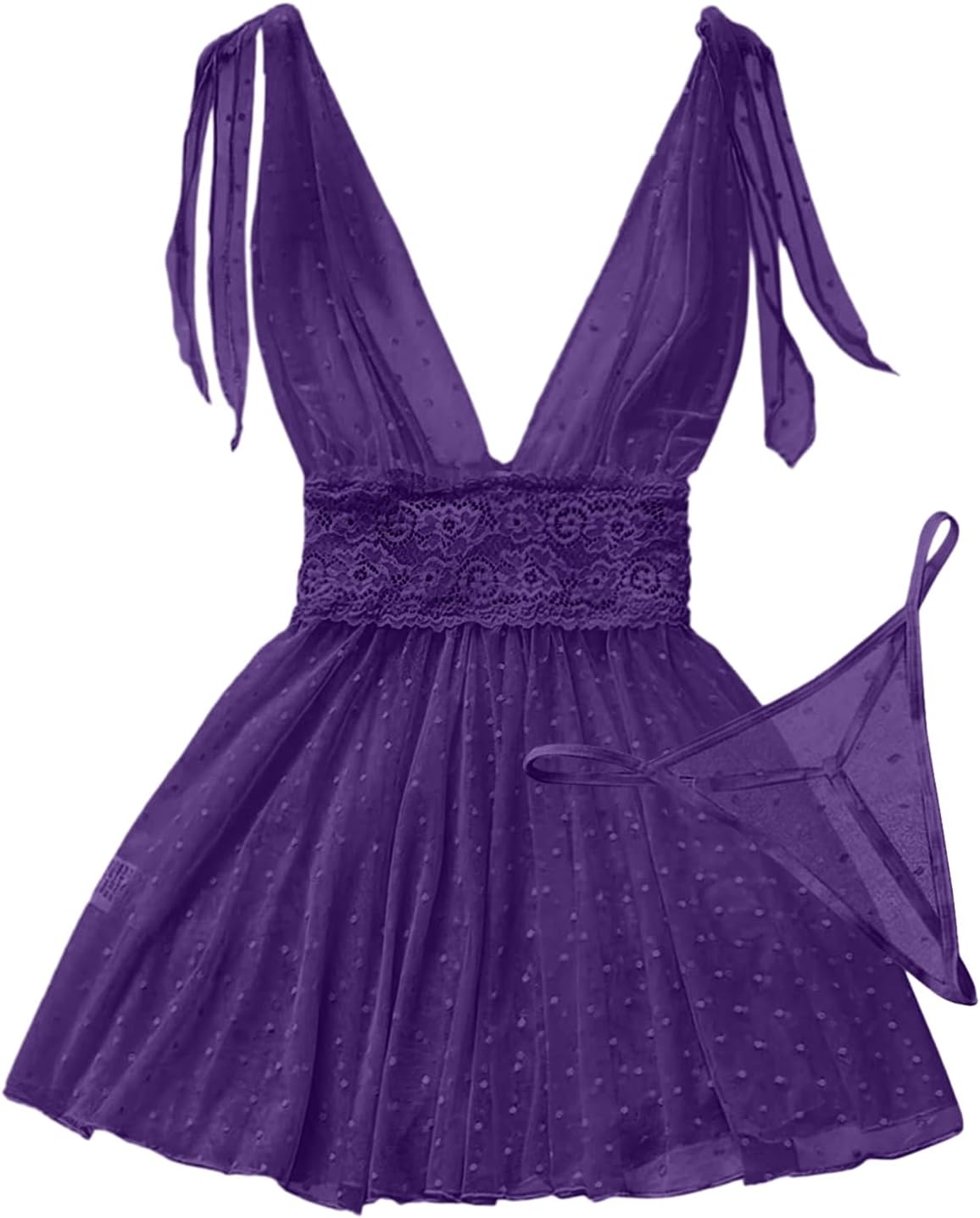 The Sultry Allure | Exotic Mesh Babydoll Tangle-Free Mesh Durability View
