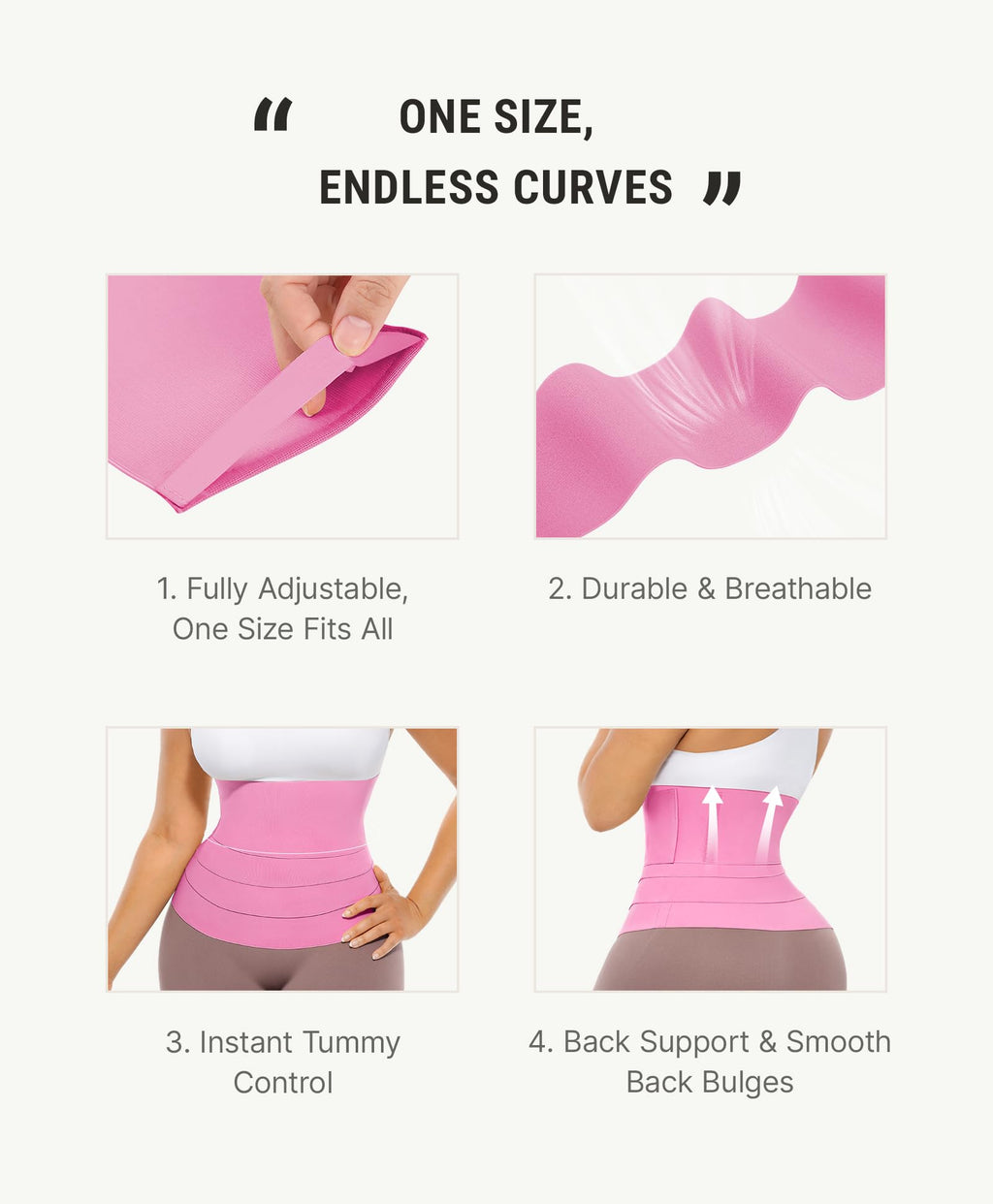 The Hourglass Wrap | Seamless Adjustable Waist Snatcher Main Product View