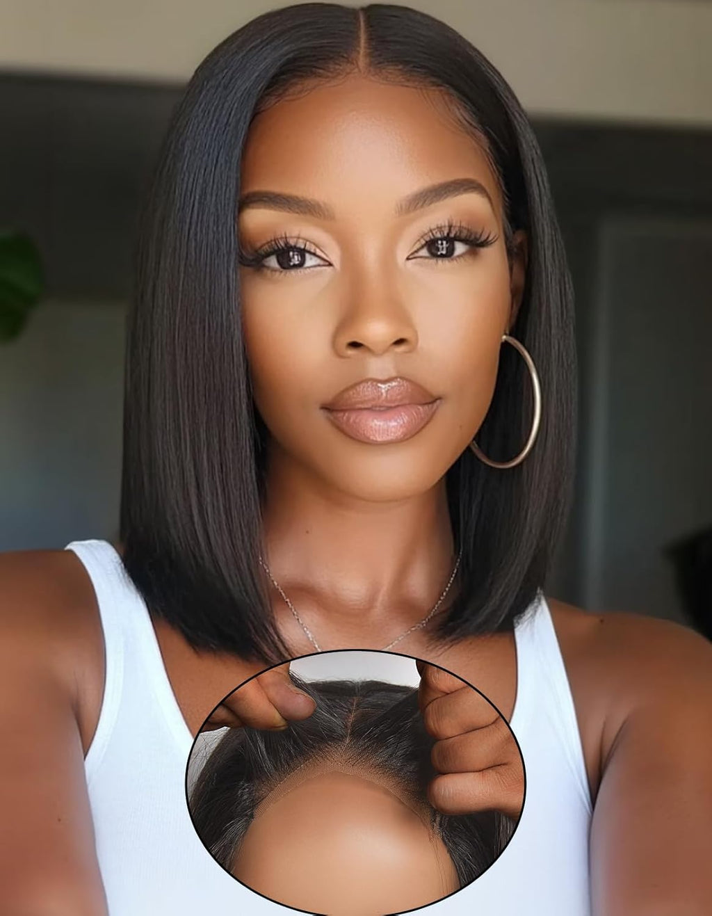 The Royal Empress | 250% Density Glueless HD Bob Front View with High Volume