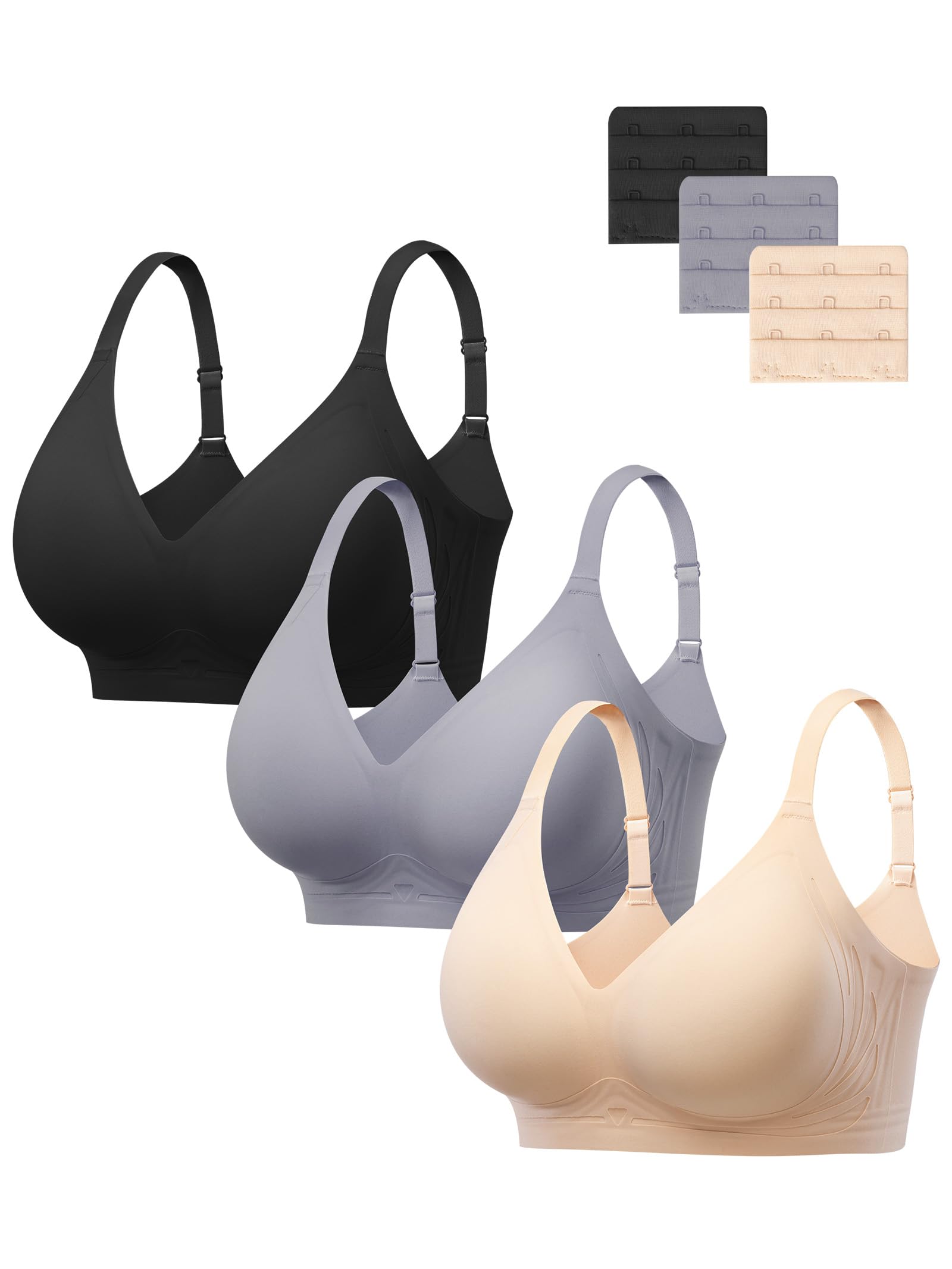HBselect Jelly Bras for Women No Underwire Comfort Wireless Push Up Bras Seamless Tshirt Bralettes for Women