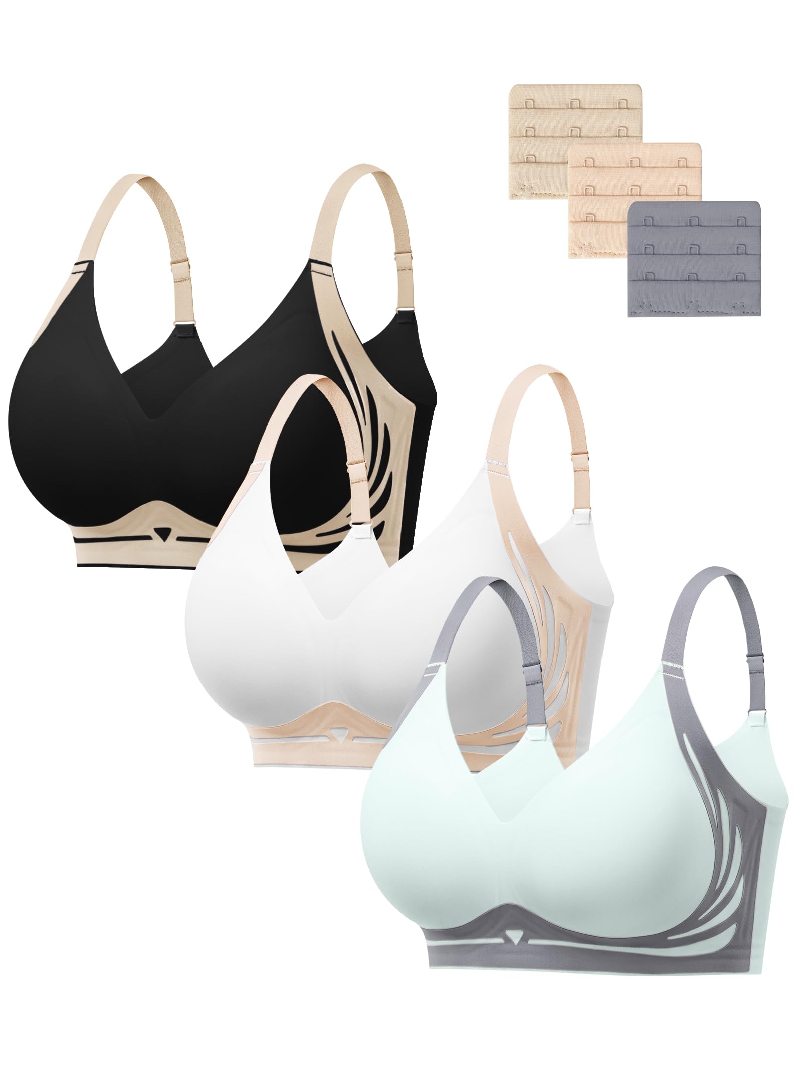 HBselect Jelly Bras for Women No Underwire Comfort Wireless Push Up Bras Seamless Tshirt Bralettes for Women