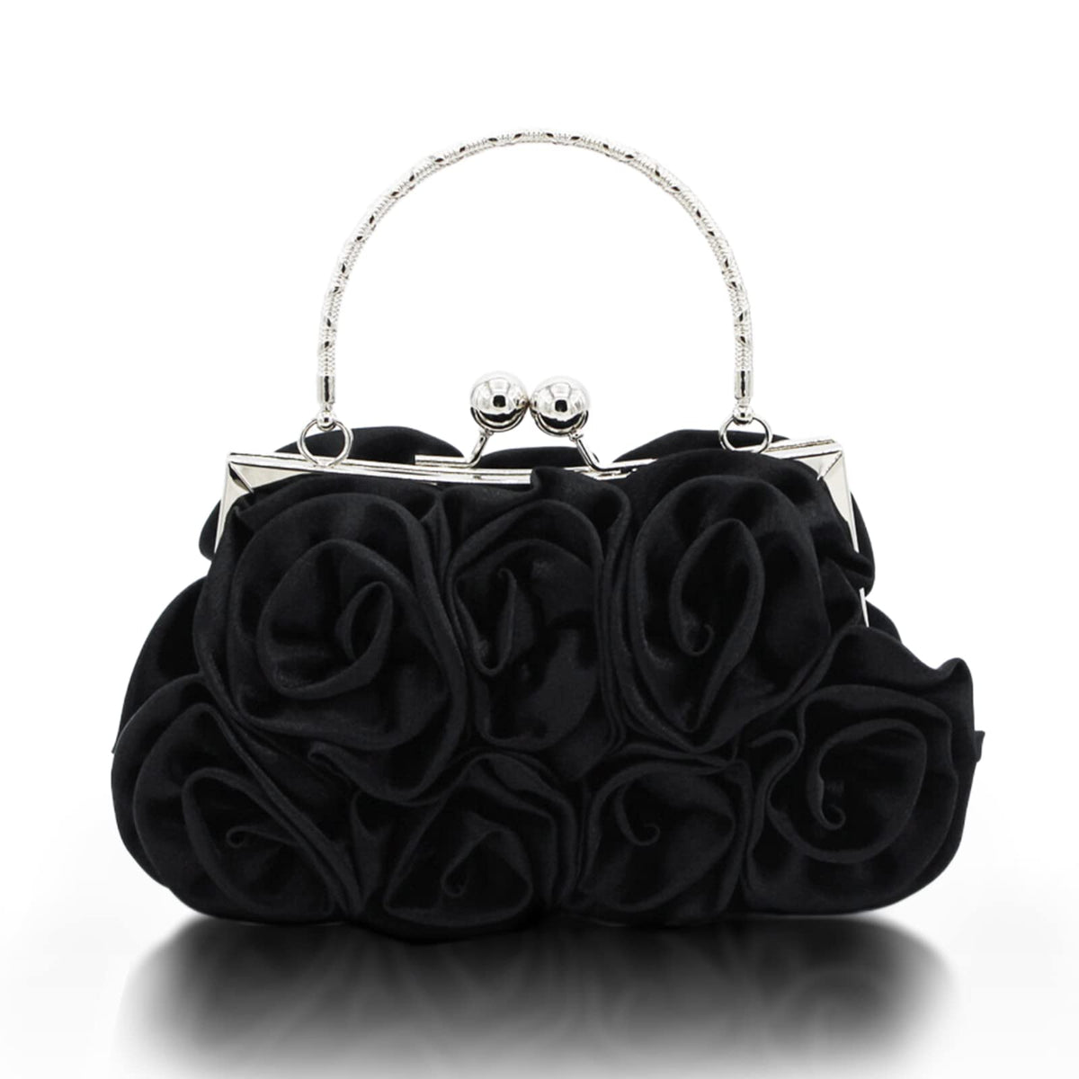JAMBHALA Women Evening Clutch Bag Floral Satin Small Purses with Detachable Strap for Wedding, Party, Prom