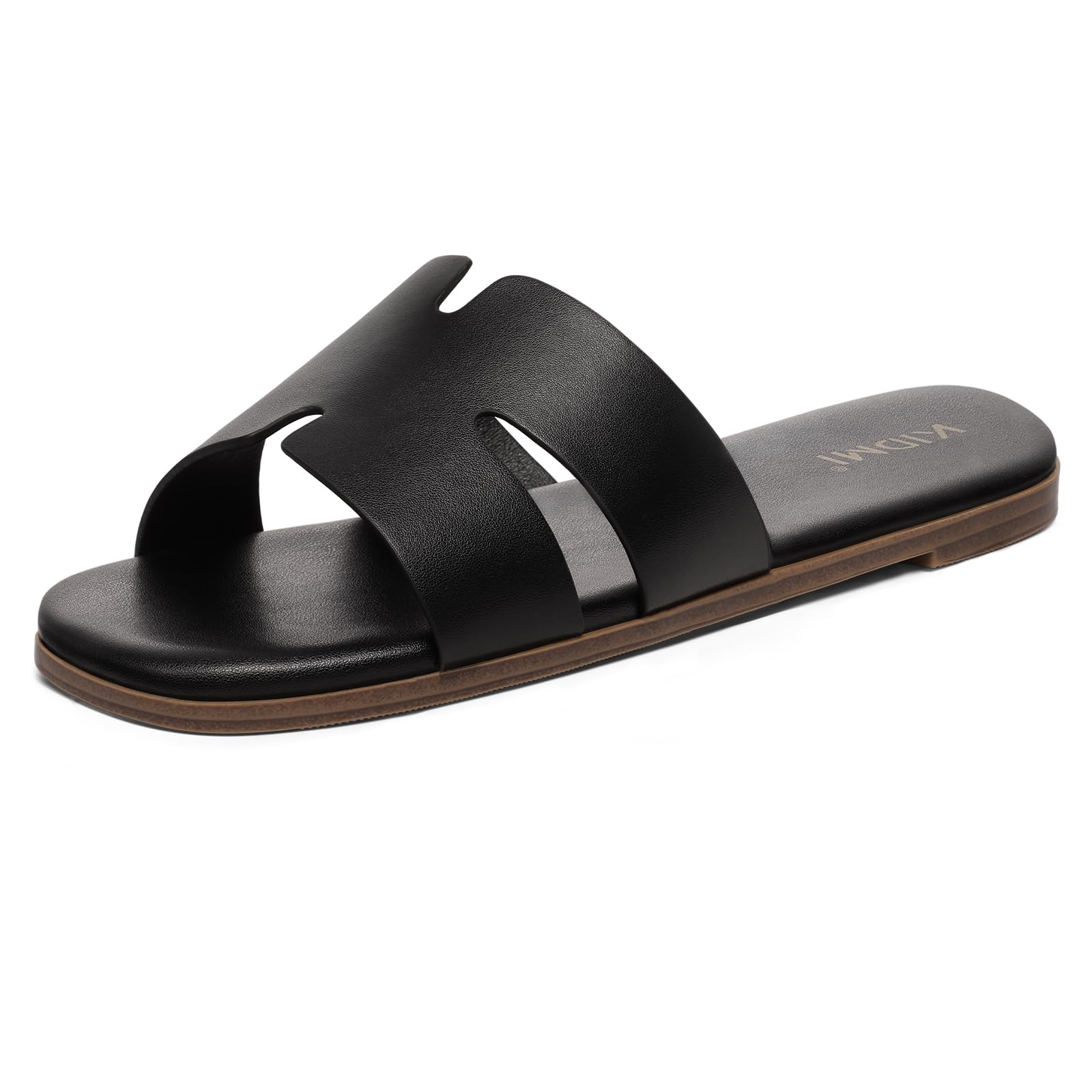 KIDMI Women's Dressy Flat Sandals, Comfortable Slip On Summer Slides, Fashion Open Toe Casual Sandals