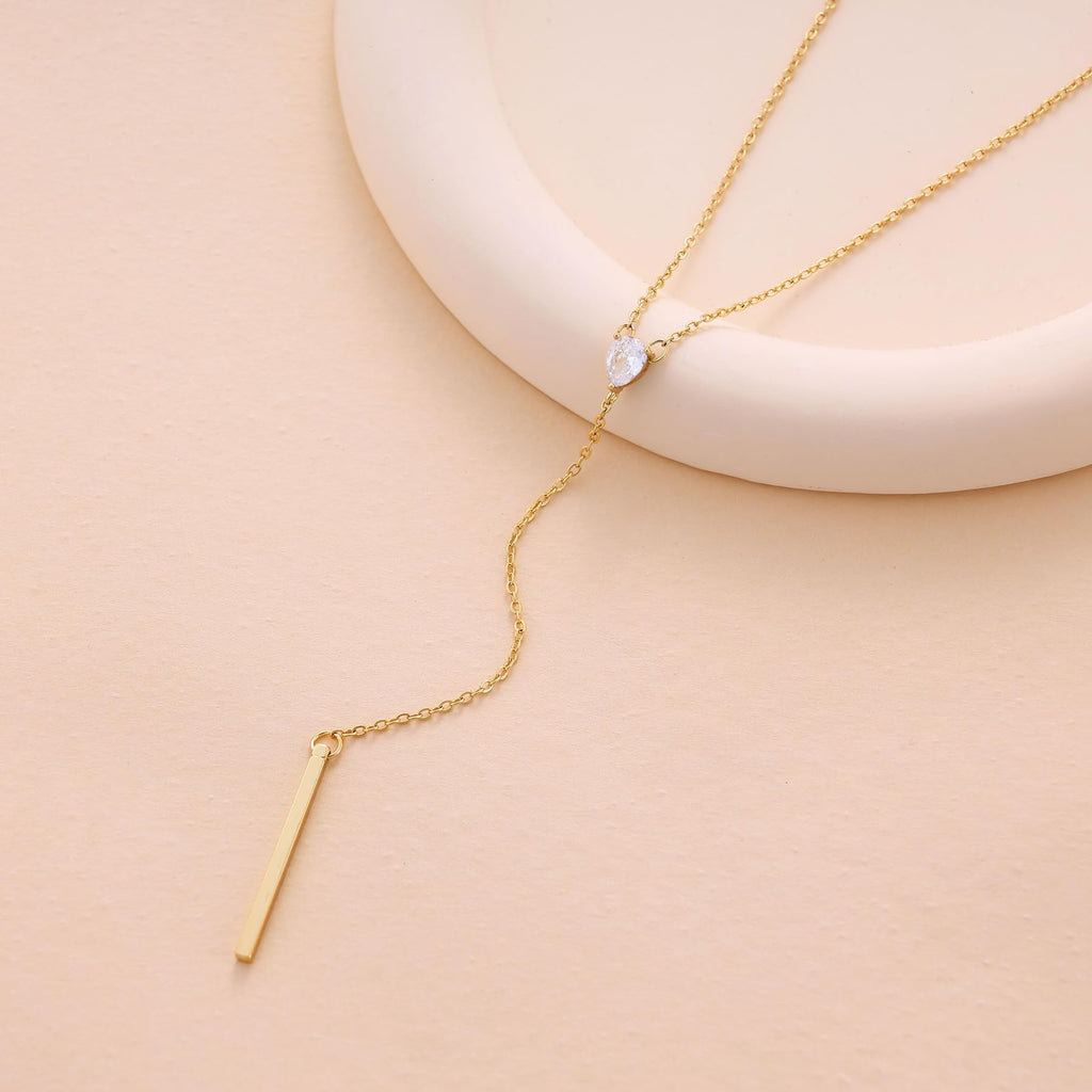 Gold Necklace for Women, Dainty Gold Long Necklaces 14k Gold Plated Prom Lariat Necklace Cute Choker Necklaces for Women Trendy Stuff Fashion Costume Gold Accessories Christmas Jewelry Gifts