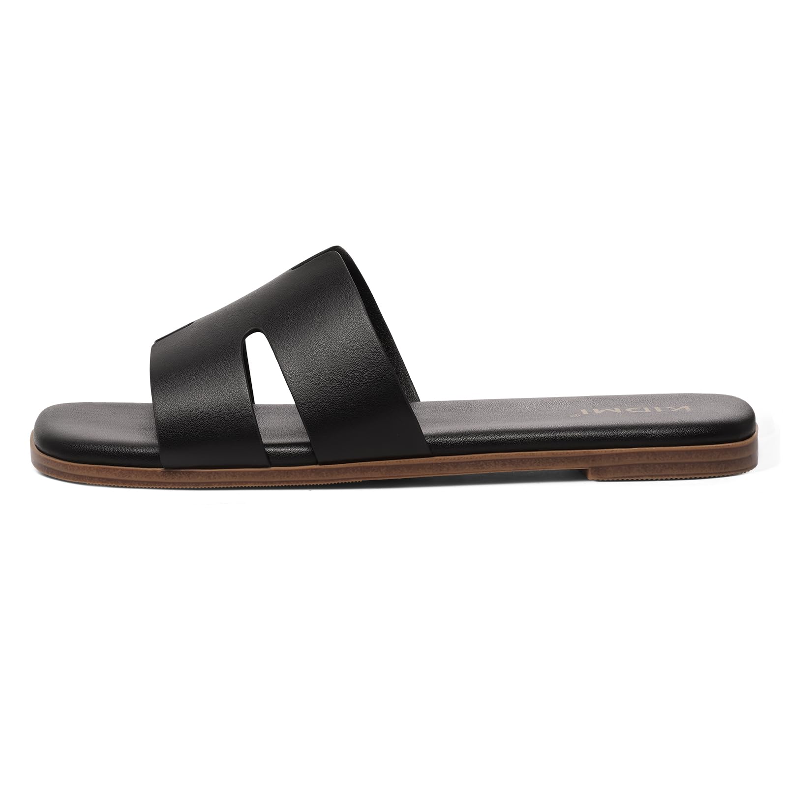 KIDMI Women's Dressy Flat Sandals, Comfortable Slip On Summer Slides, Fashion Open Toe Casual Sandals