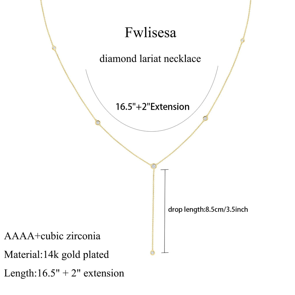 Gold Necklace for Women, Dainty Gold Long Necklaces 14k Gold Plated Prom Lariat Necklace Cute Choker Necklaces for Women Trendy Stuff Fashion Costume Gold Accessories Christmas Jewelry Gifts