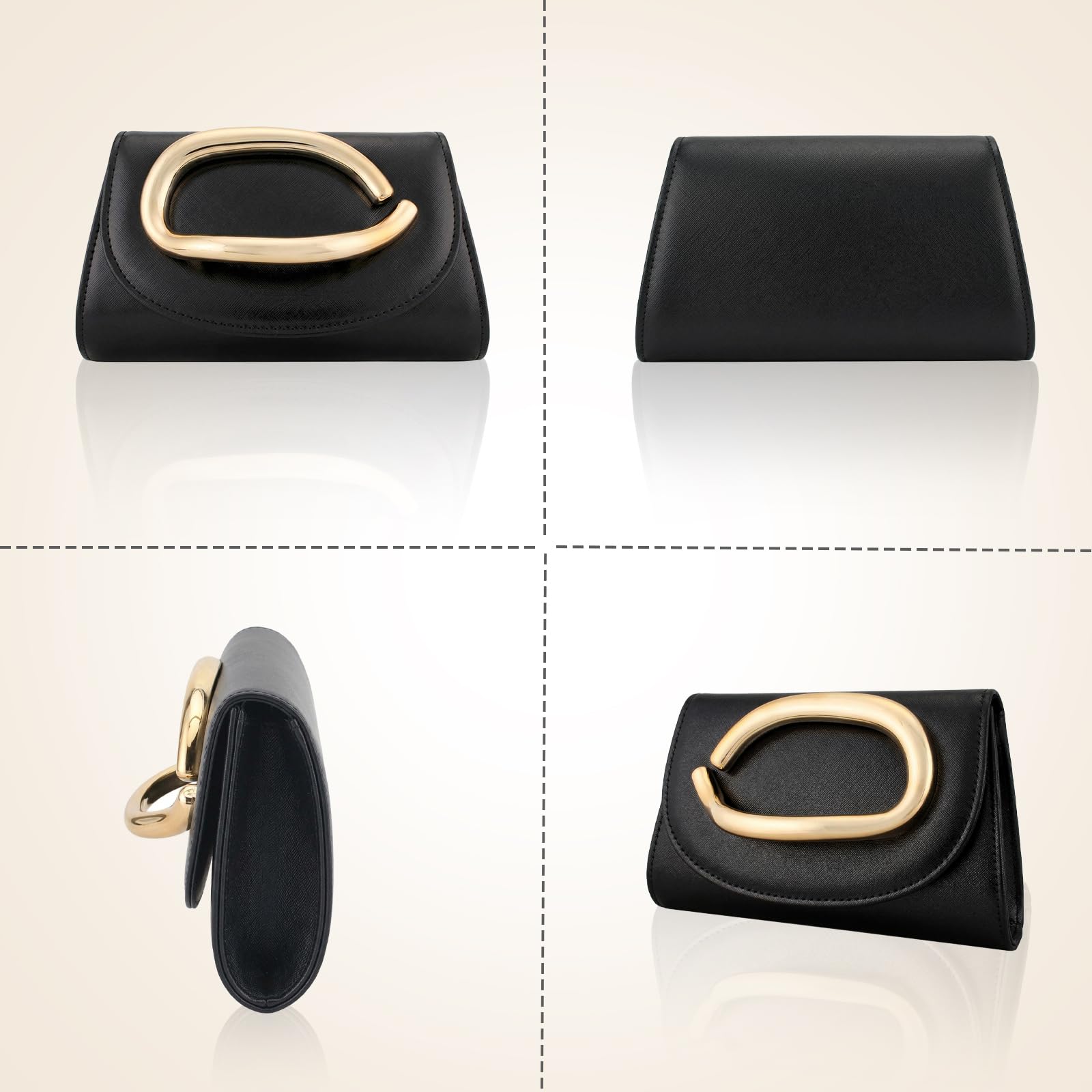 YYW Clutch Purse for Women Leather Purse Handbags with Chain Crossbody Bag Evening Bag for Wedding Party Prom Bridal