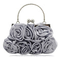 JAMBHALA Women Evening Clutch Bag Floral Satin Small Purses with Detachable Strap for Wedding, Party, Prom