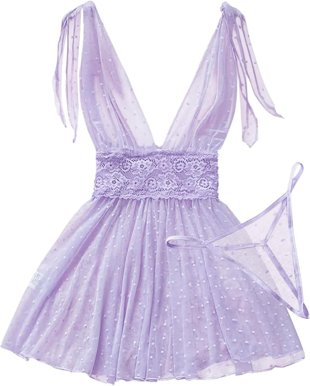 The Sultry Allure | Exotic Mesh Babydoll Premium Embroidery Stitching Detail

