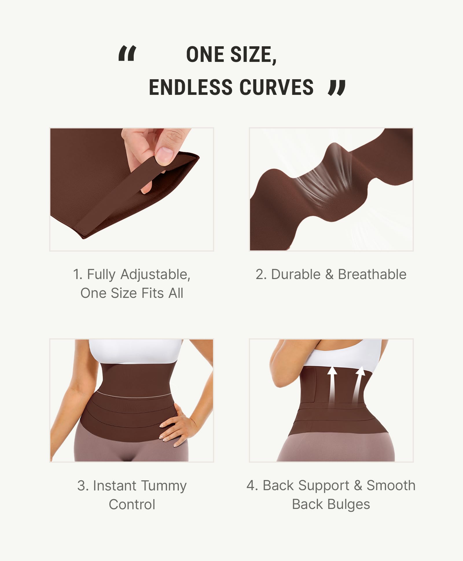 The Hourglass Wrap | Seamless Adjustable Waist Snatcher Lumbar Support Feature