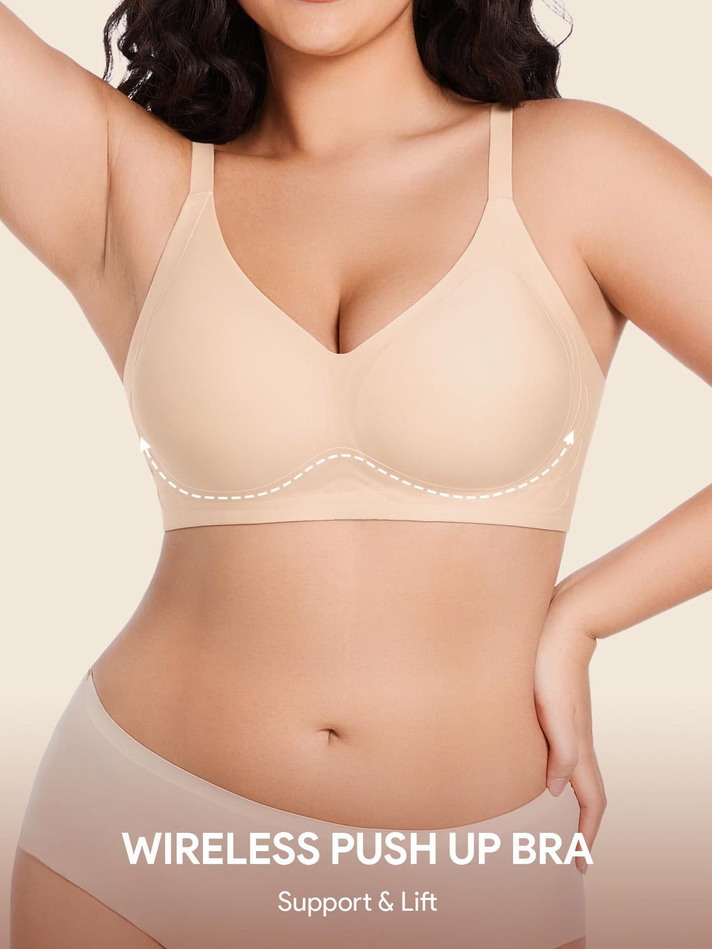 HBselect Jelly Bras for Women No Underwire Comfort Wireless Push Up Bras Seamless Tshirt Bralettes for Women