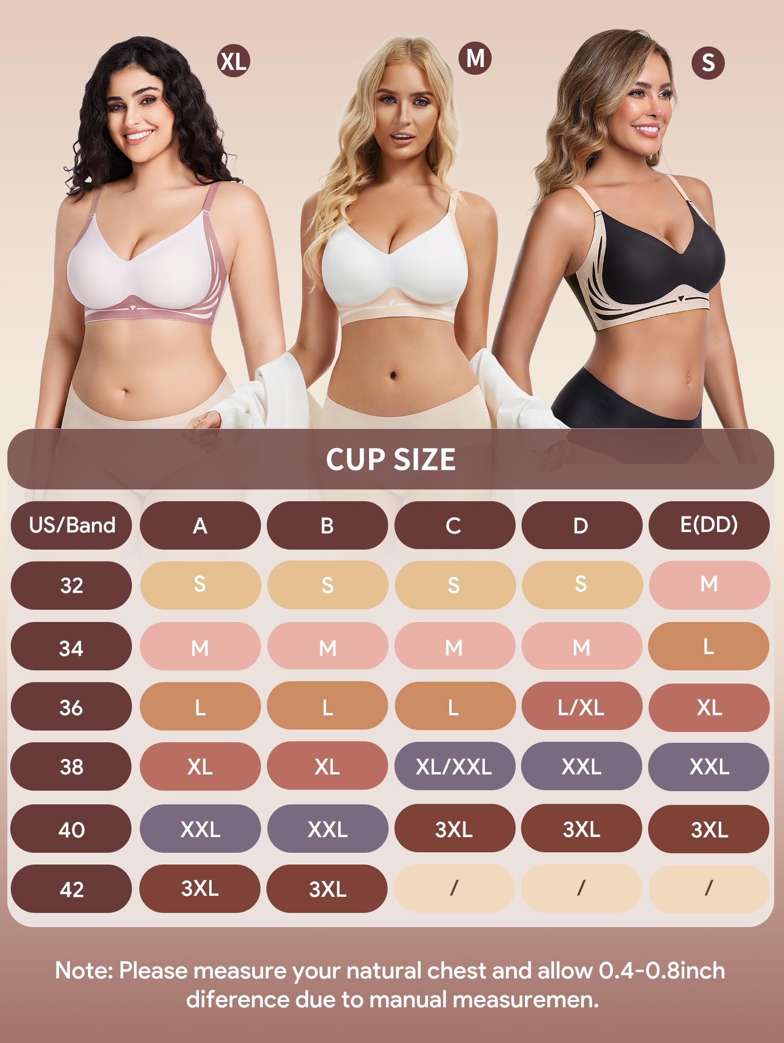 HBselect Jelly Bras for Women No Underwire Comfort Wireless Push Up Bras Seamless Tshirt Bralettes for Women