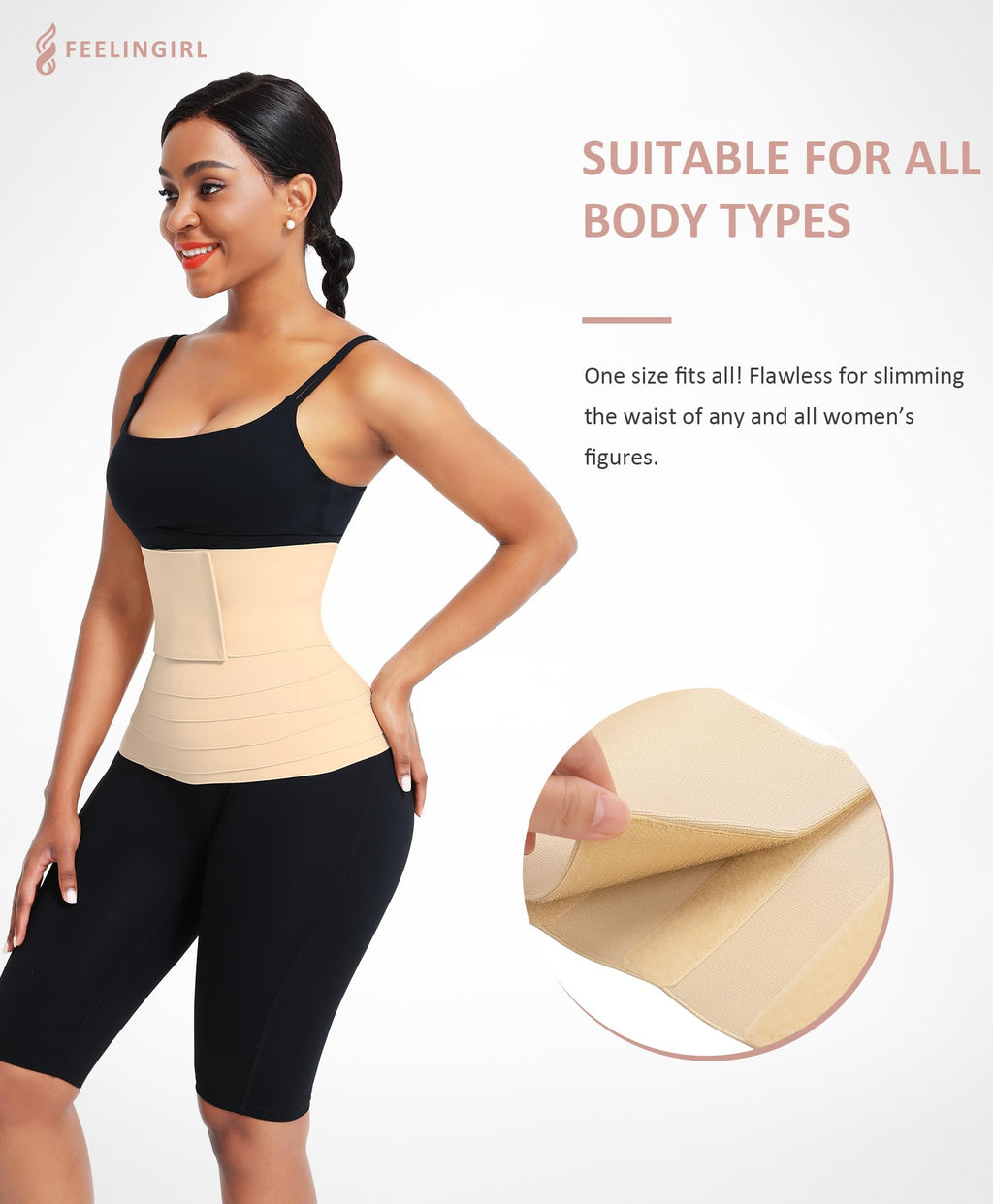 The Hourglass Wrap | Seamless Adjustable Waist Snatcher Model Side Silhouette