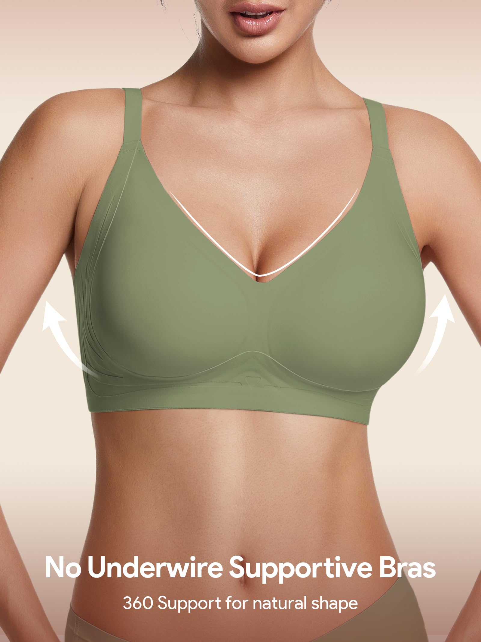 HBselect Jelly Bras for Women No Underwire Comfort Wireless Push Up Bras Seamless Tshirt Bralettes for Women