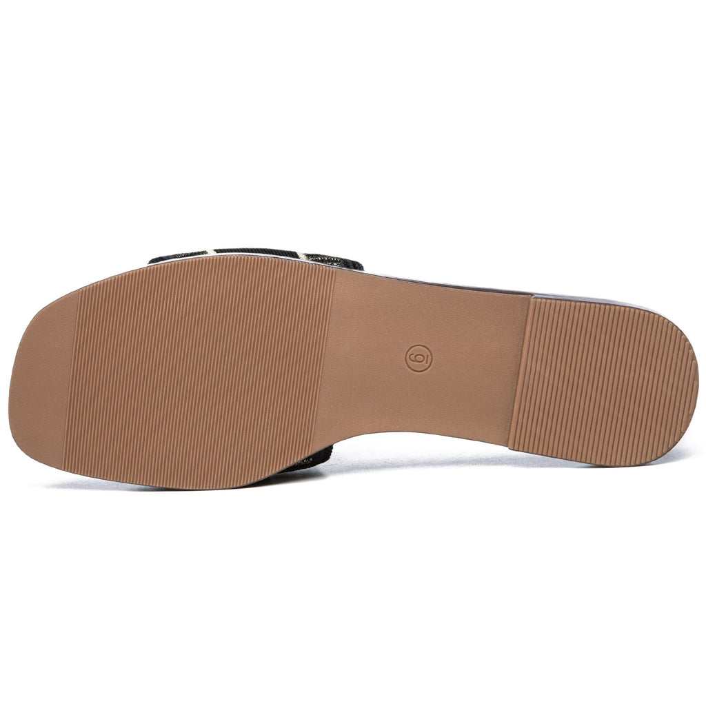 Athlefit Women's Slides Summer Fashion Slip On Flat Sandals Dressy