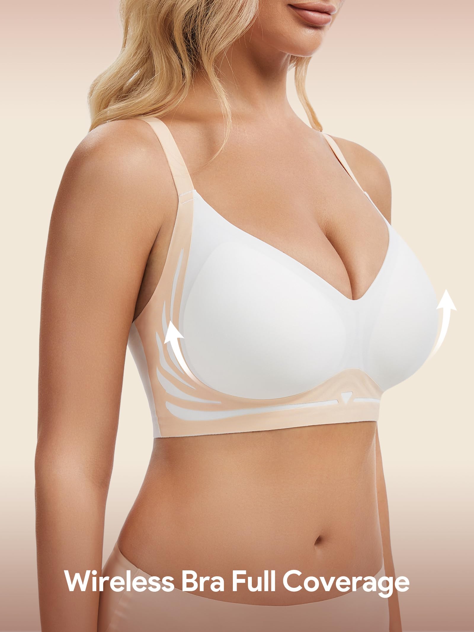 HBselect Jelly Bras for Women No Underwire Comfort Wireless Push Up Bras Seamless Tshirt Bralettes for Women