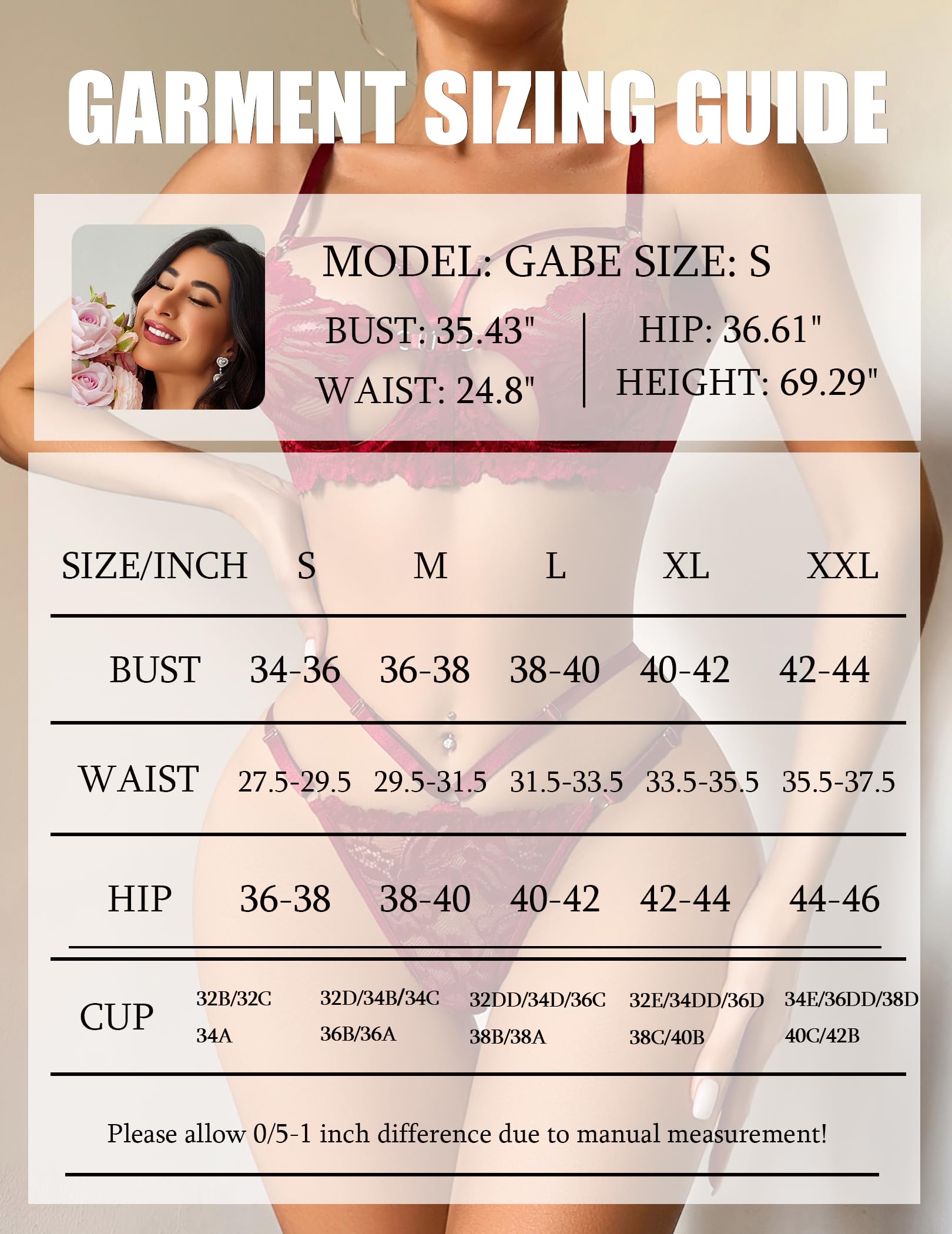 Lingerie for Women Lace Bra and Panty Set Sexy Underwear Sets 2 Piece Strappy Lingerie with Thong