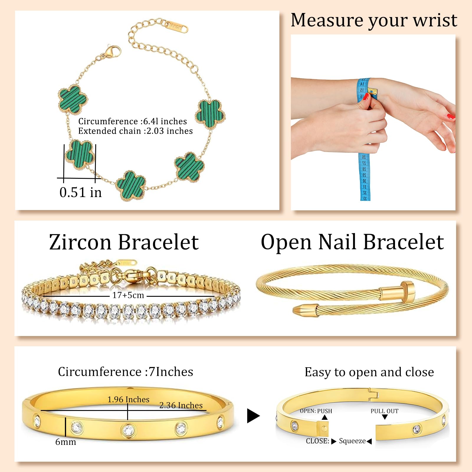 18K Gold Plated Womens Stackable Floral Bracelets Set,Twisted Cable Bangle,Trendy Jewelry,Waterproof adjustable bracelet,Christmas Birthday Gifts for Girlfriend or Mother.