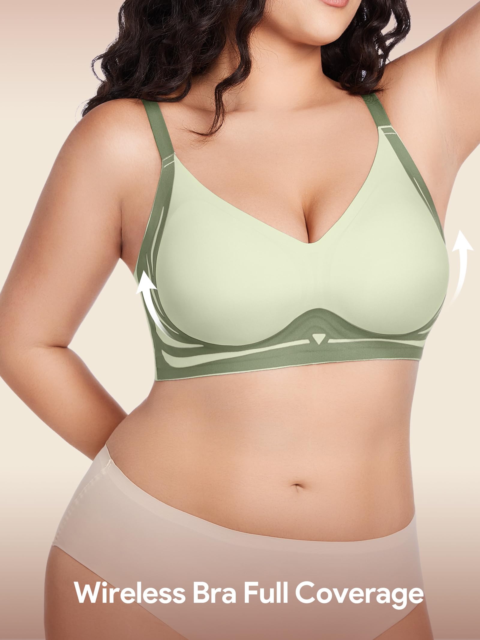 HBselect Jelly Bras for Women No Underwire Comfort Wireless Push Up Bras Seamless Tshirt Bralettes for Women