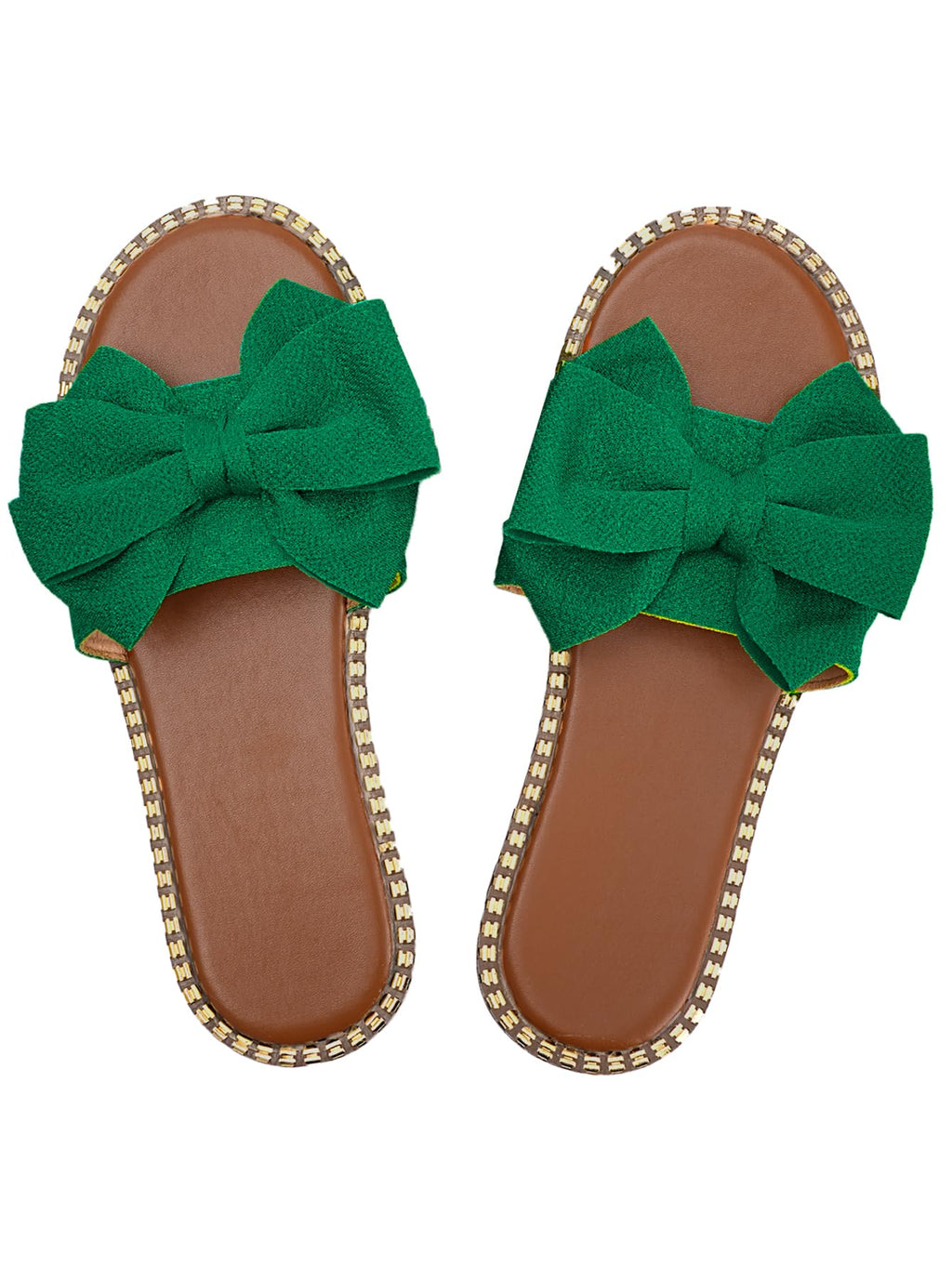 Sksshion Women's Bow Knot Slides Open Toe Flat Sandals Summer Slip On Slippers