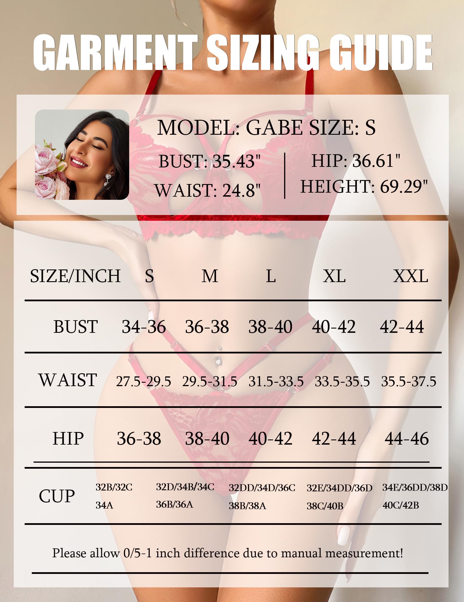 Lingerie for Women Lace Bra and Panty Set Sexy Underwear Sets 2 Piece Strappy Lingerie with Thong