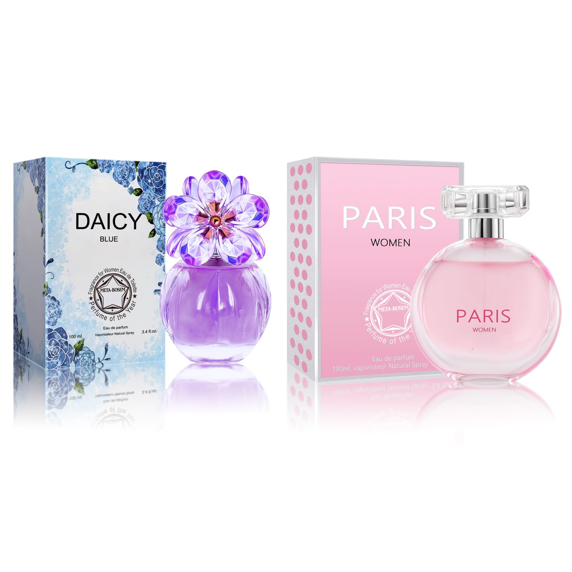 The Radiant Crystal Duo | 2-Piece Boutique Fragrance Set Clear Glass and Gold Finish Detail


