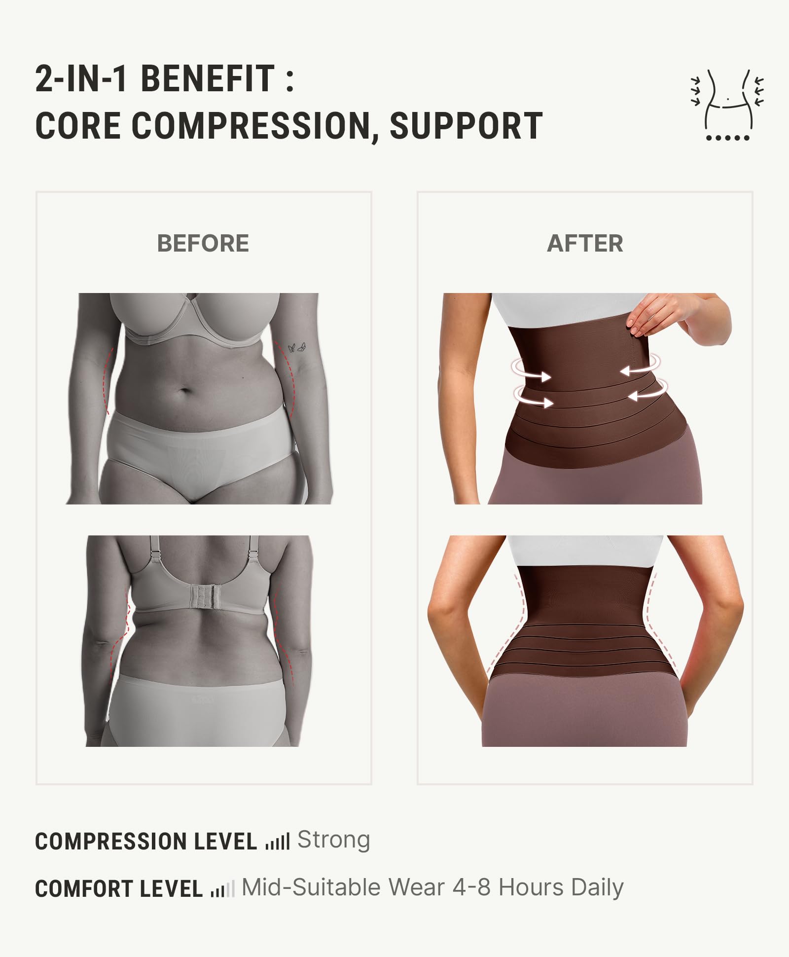 The Hourglass Wrap | Seamless Adjustable Waist Snatcher Tummy Control Close-up