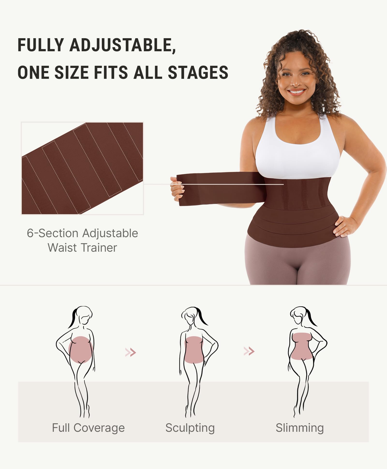 The Hourglass Wrap | Seamless Adjustable Waist Snatcher Stretchy Latex-Polyester Blend