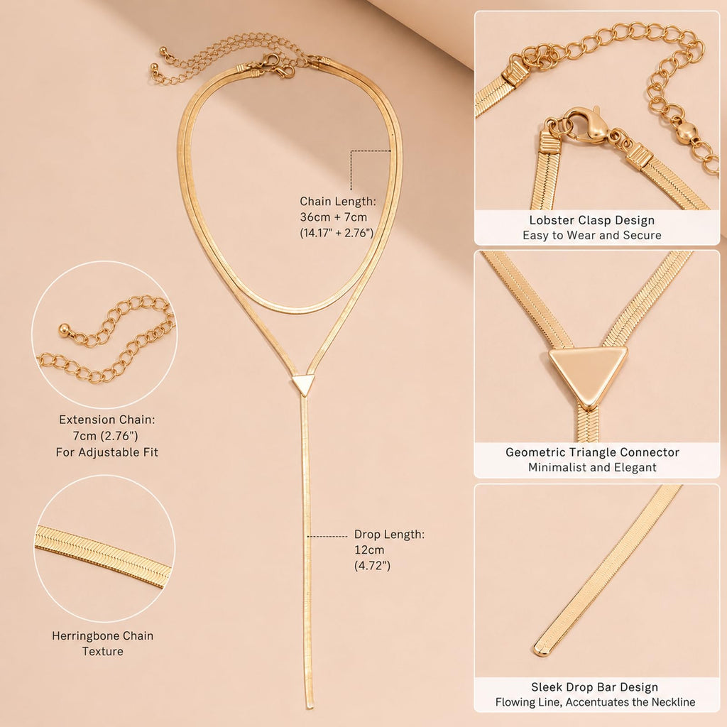 GIGB PBDK Chunky Gold Choker Necklace for Women,Trendy Silver Statement Necklace Long Snake Chain Drop Necklace,Charm Prom Body Jewelry Accessories Gifts