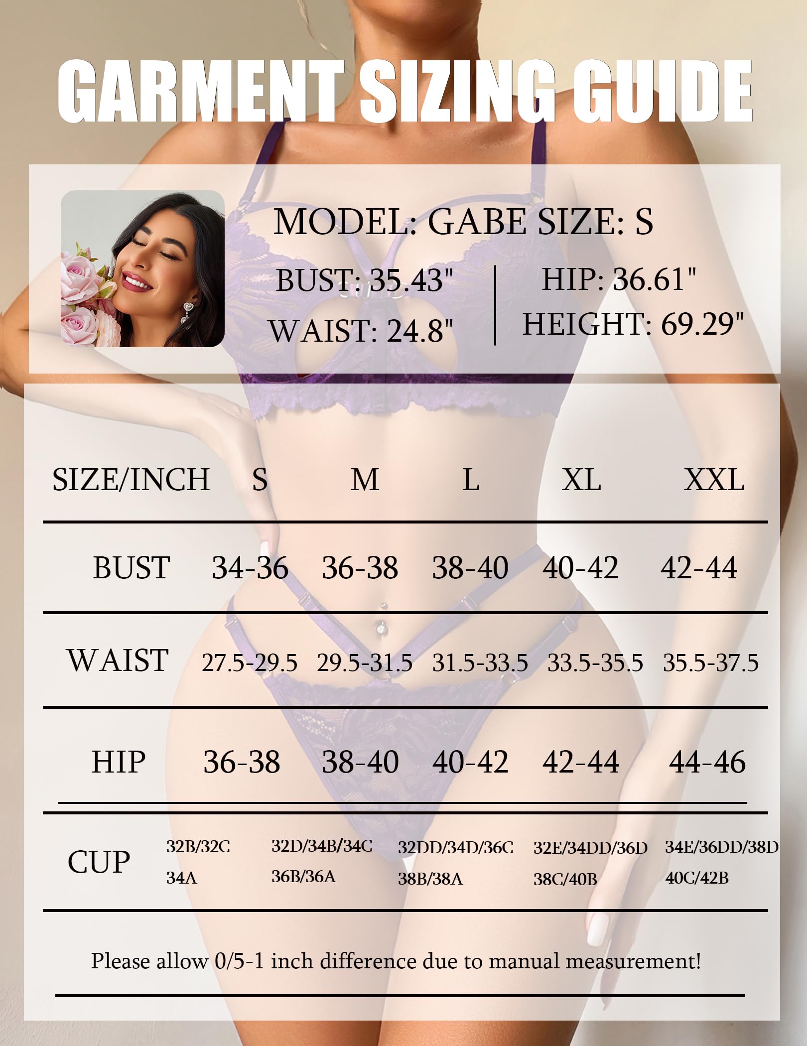 Lingerie for Women Lace Bra and Panty Set Sexy Underwear Sets 2 Piece Strappy Lingerie with Thong