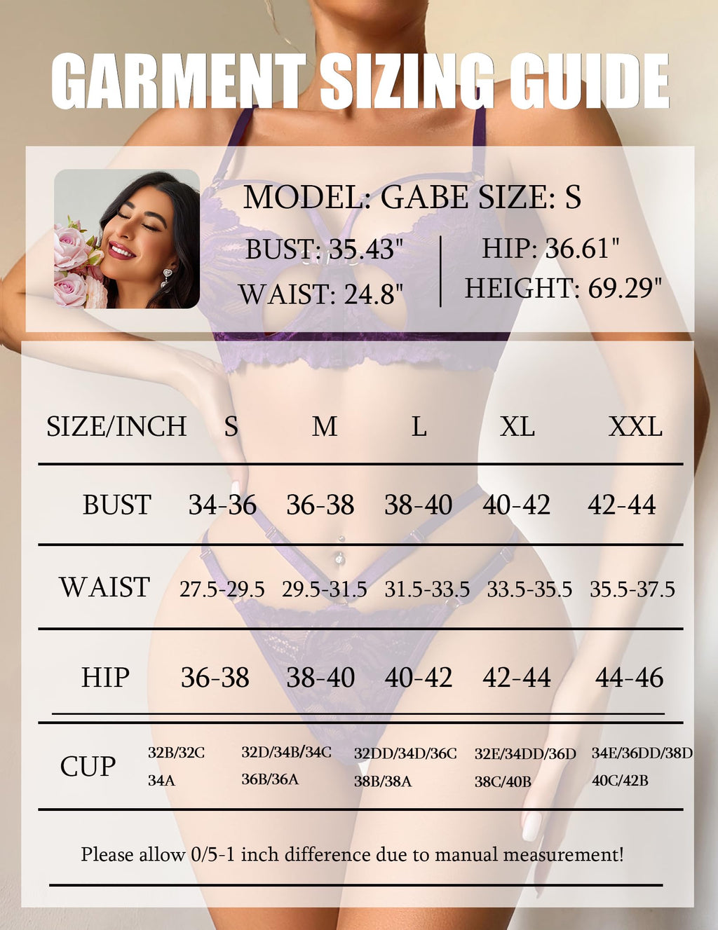 Lingerie for Women Lace Bra and Panty Set Sexy Underwear Sets 2 Piece Strappy Lingerie with Thong