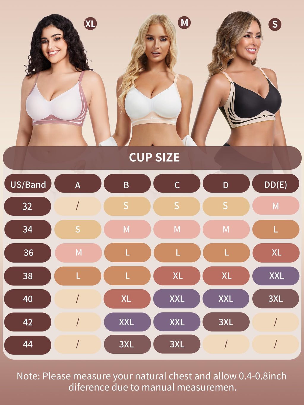 HBselect Jelly Bras for Women No Underwire Comfort Wireless Push Up Bras Seamless Tshirt Bralettes for Women
