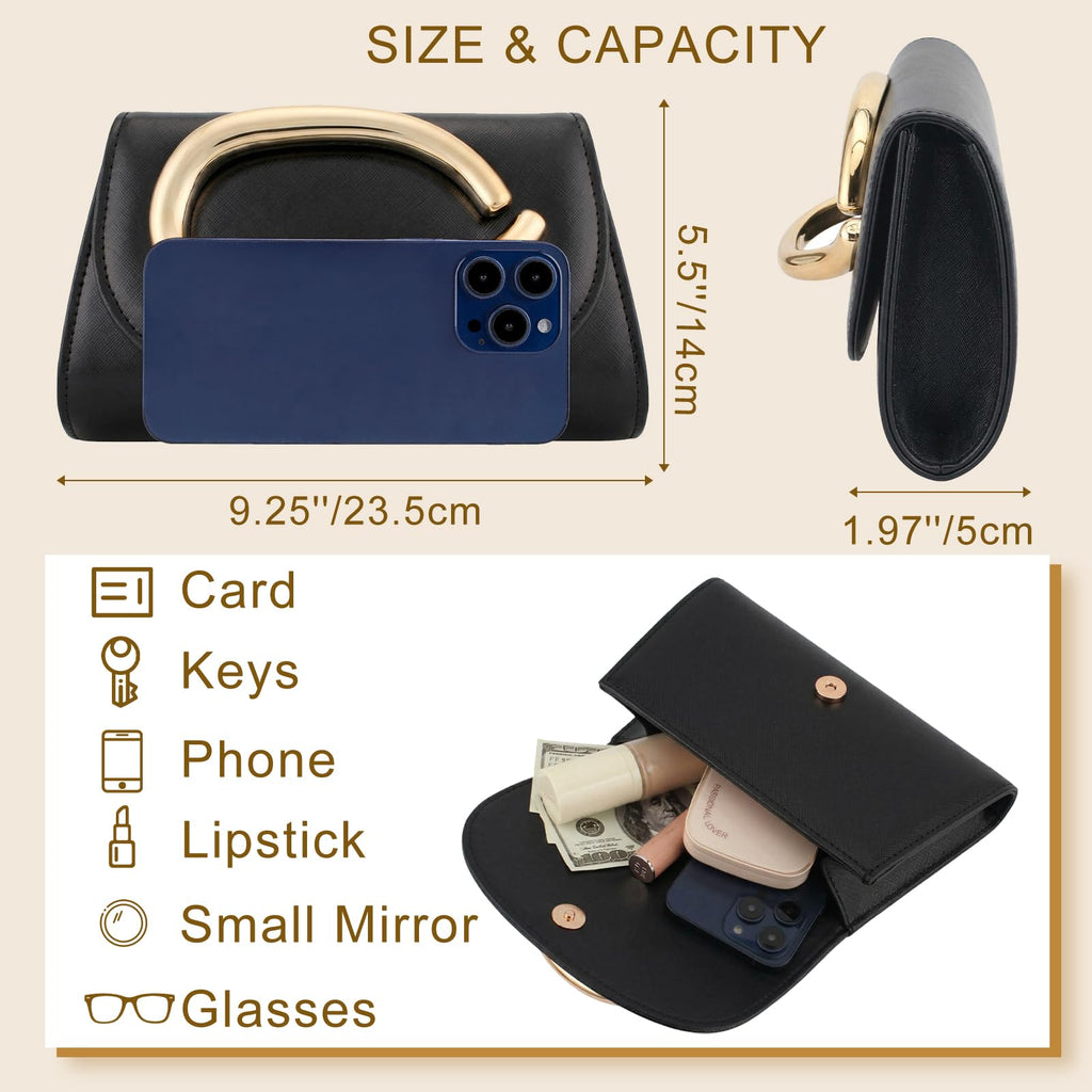 YYW Clutch Purse for Women Leather Purse Handbags with Chain Crossbody Bag Evening Bag for Wedding Party Prom Bridal