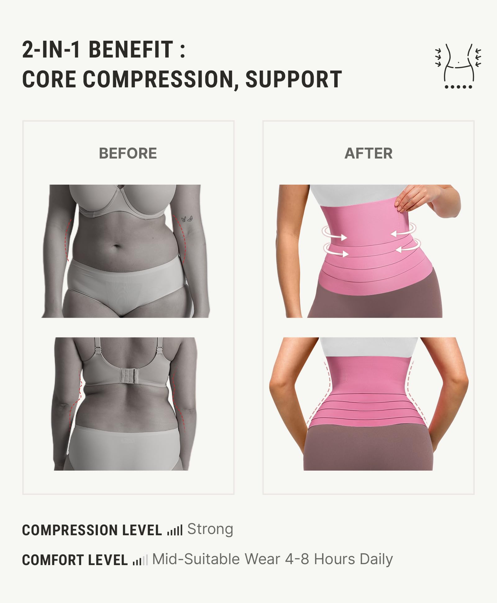 The Hourglass Wrap | Seamless Adjustable Waist Snatcher Daily Wear Comfort Shot