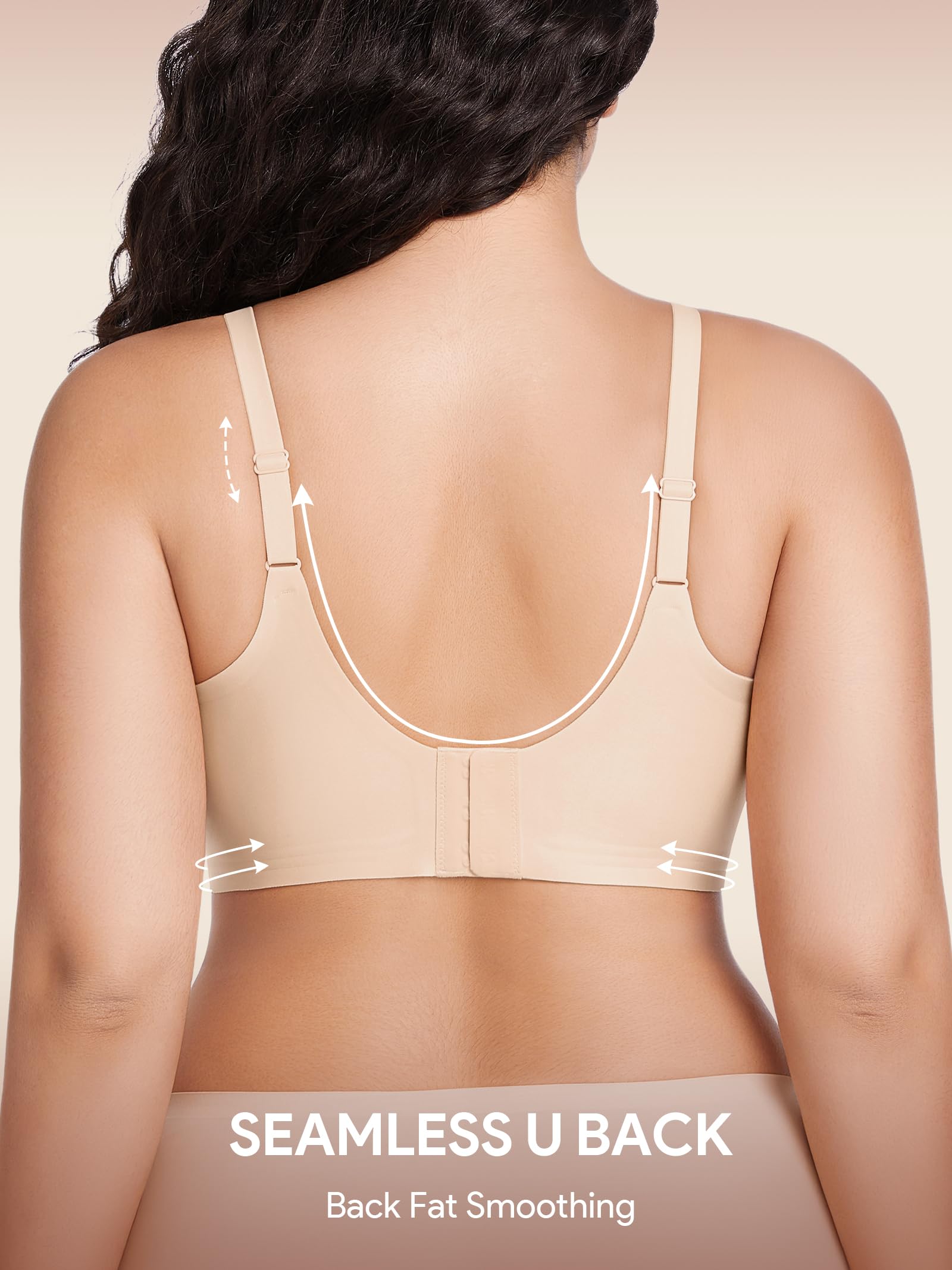 HBselect Jelly Bras for Women No Underwire Comfort Wireless Push Up Bras Seamless Tshirt Bralettes for Women