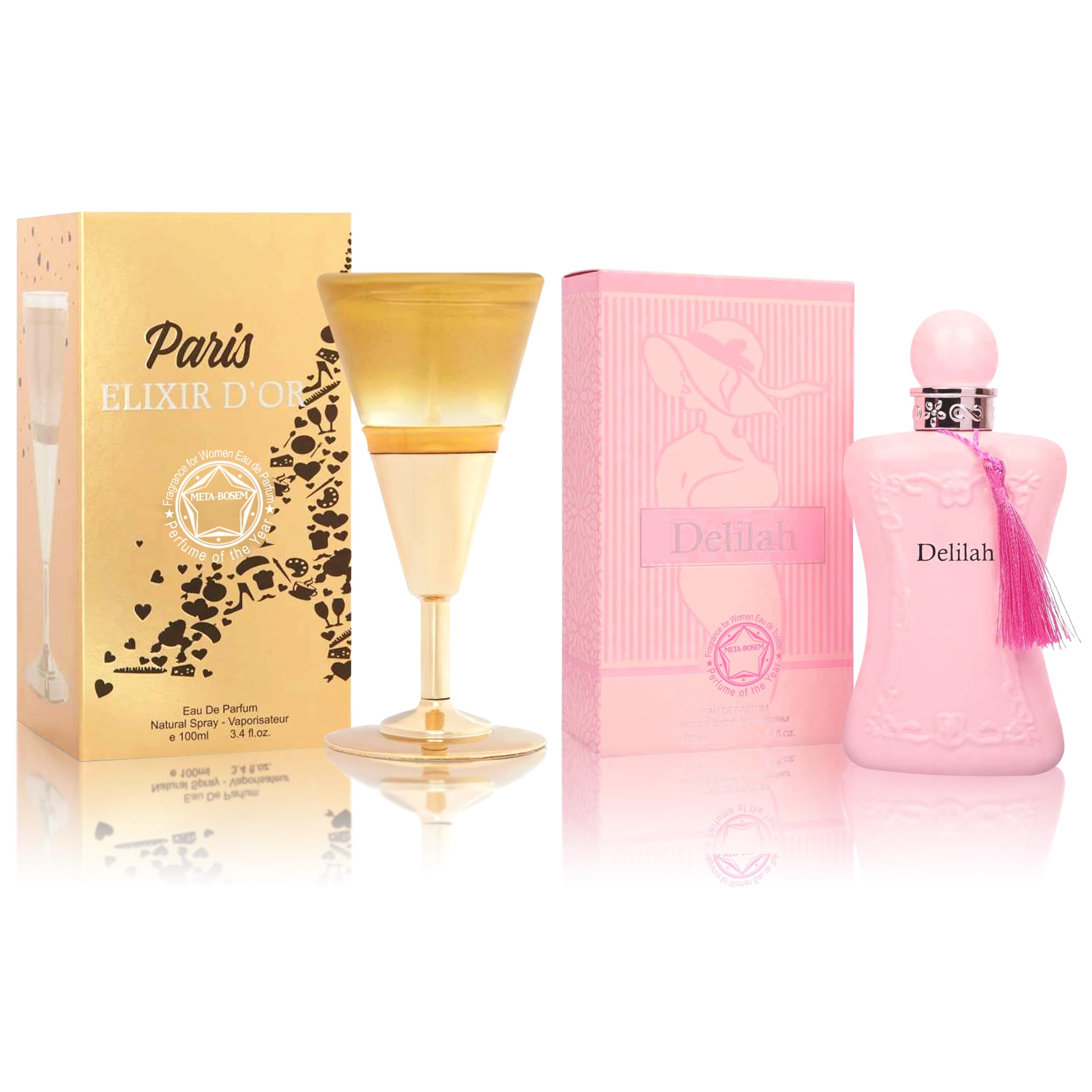 The Radiant Crystal Duo | 2-Piece Boutique Fragrance Set Top-Down View of Crystal Caps

