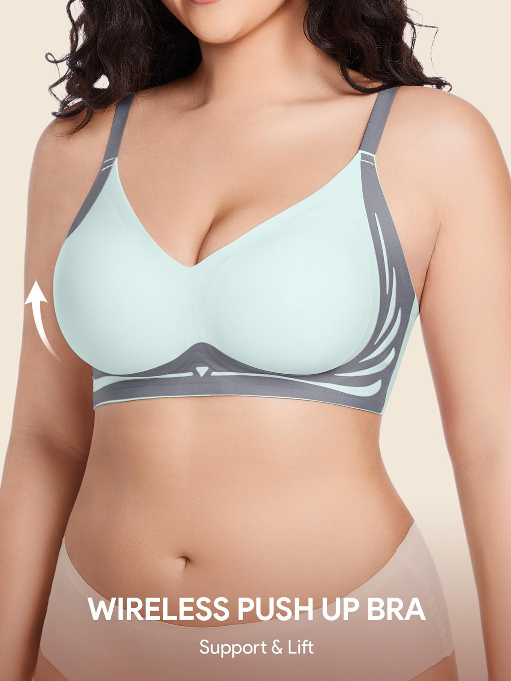 HBselect Jelly Bras for Women No Underwire Comfort Wireless Push Up Bras Seamless Tshirt Bralettes for Women