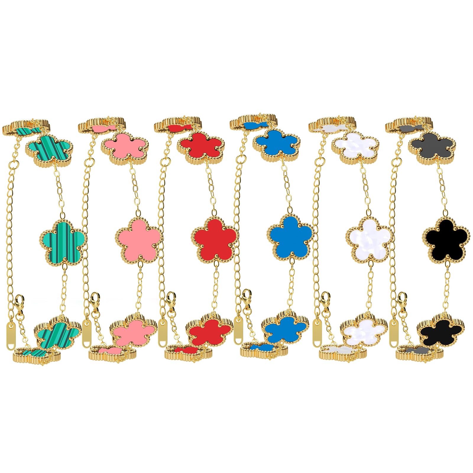 18K Gold Plated Womens Stackable Floral Bracelets Set,Twisted Cable Bangle,Trendy Jewelry,Waterproof adjustable bracelet,Christmas Birthday Gifts for Girlfriend or Mother.