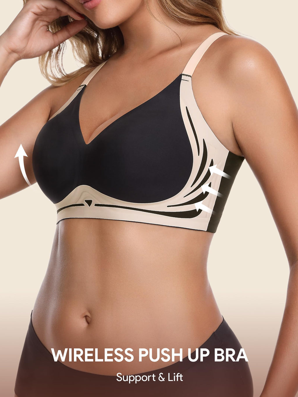 HBselect Jelly Bras for Women No Underwire Comfort Wireless Push Up Bras Seamless Tshirt Bralettes for Women
