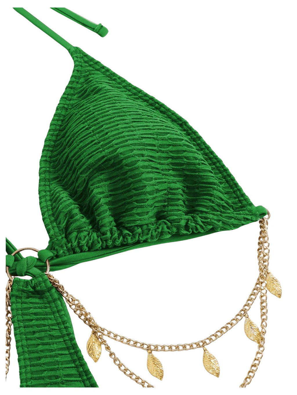 OYOANGLE Women's Chain Linked Cut Out Halter One Piece Swimsuit Tummy Control Bathing Suit
