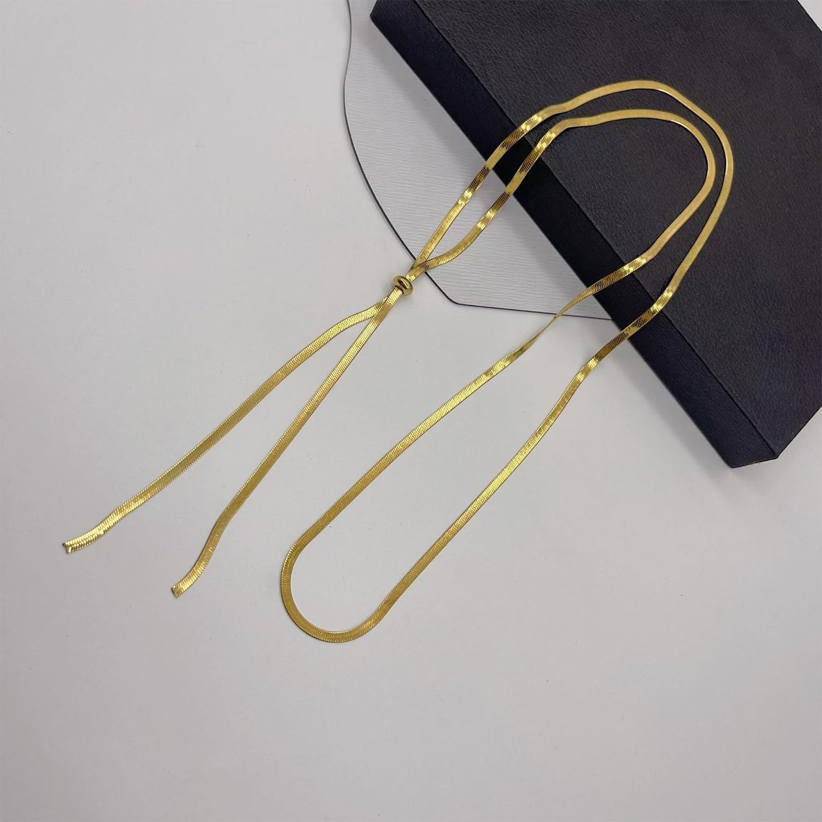 GIGB PBDK Chunky Gold Choker Necklace for Women,Trendy Silver Statement Necklace Long Snake Chain Drop Necklace,Charm Prom Body Jewelry Accessories Gifts
